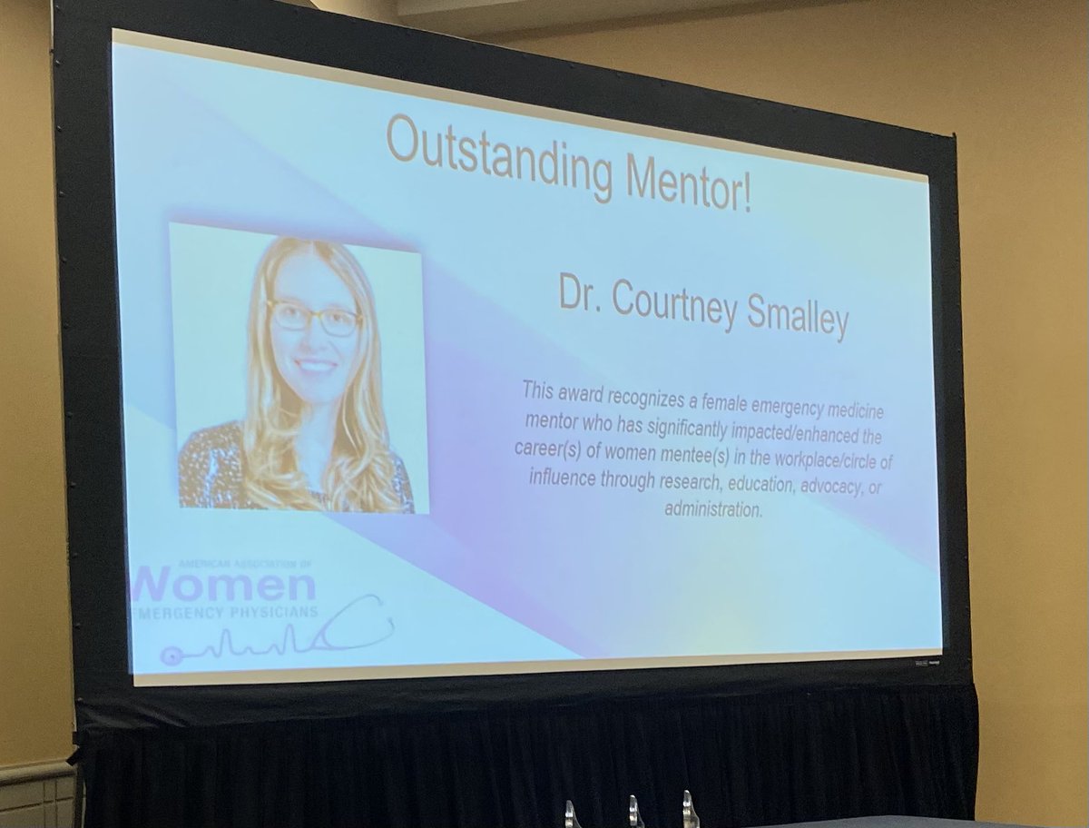 I was so thrilled to receive the Mentor Award at @ACEPNow #ACEP23 for the  @AAWEPSection!  I have amazing mentors and hope to continue to pay it forward!  Thank you to @BoushraMarina and @CLE_SonoB!  #womenMD #sheMD #EM