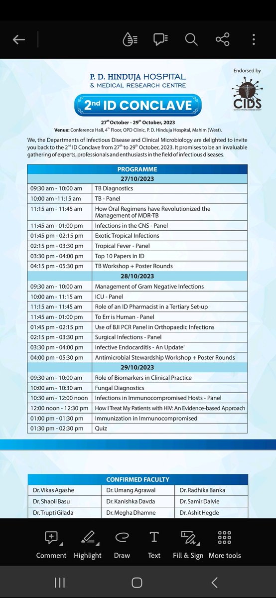 ID conclave..now endorsed by CIDS..Register now on this link
hindujahospital.com/events/2nd-id-…