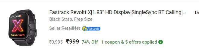 DealBeeOfficial's tweet photo. [PRICE DROPPED] : FASTRACK REVOLTT X  BT CALLING SMARTWATCH at ₹999

https://t.co/08gmnPaQRs https://t.co/JGyie8UPFA