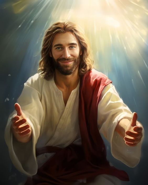 DivineJesusEcho's tweet photo. Embracing the boundless love and grace of Jesus Christ as He opens His arms wide. His gaze reminds me that we are never alone in our journey. https://t.co/7K3ZNm2Ukt