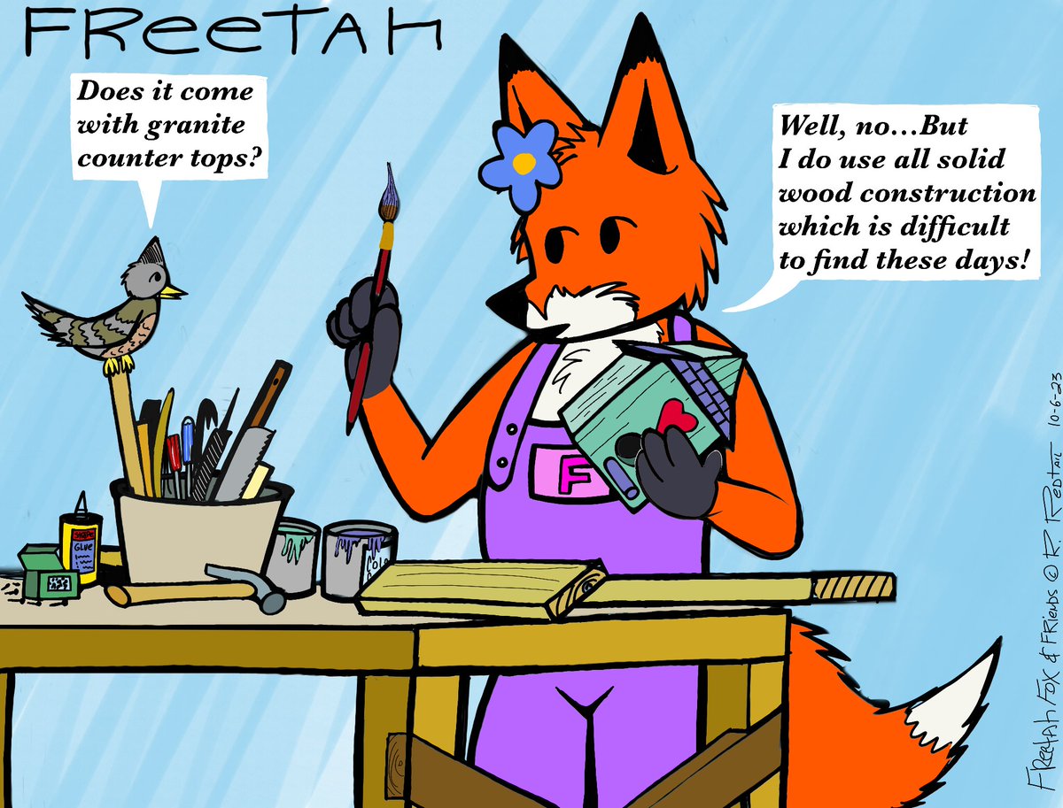 FreetahFox's tweet photo. Freetah is not a particle board type of girl. https://t.co/gj0f3Lp9qH