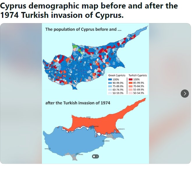 Erdogan, the friend of Hamas, seems to like maps. Maybe he has forgotten the map of Cyprus. The second map is the result of the occupation of his army. The ongoing ethnic cleansing that is going on in the Northern part of the island is obvious.