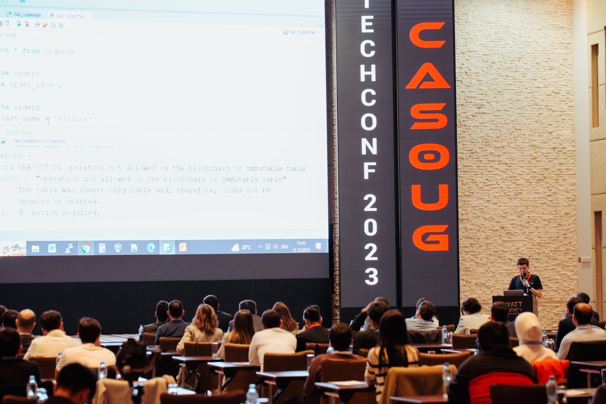 CentralAsiaOUG's tweet image. 🎙️ @rustam_dushanbe is our next speaker of the #CATechconf in Tajikistan. Rustam explains Blockchain - How it works, where it is used now and where it can be used in the future. He also shows how to work with Oracle Blockchain Table.
#casoug #dushanbe
@oracleace @oracleugs