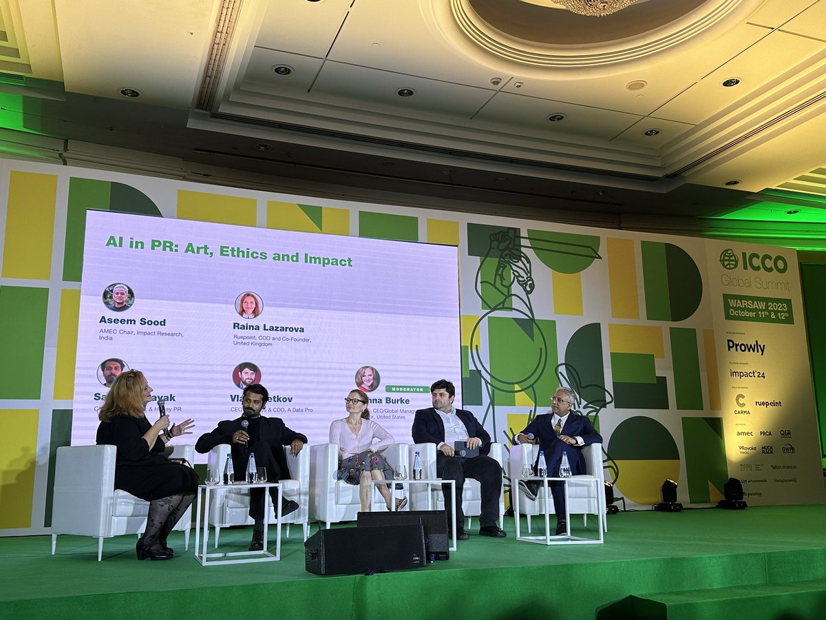 Richard Bagnall, FCIPR, FPRCA, FAMEC (@richardbagnall) on Twitter photo Great conversation on #AI in #PR - the art, ethics and impact moderated by @amecorg’s <a href="/gojohnab/">Johna B.</a> with AMEC chair <a href="/aseemsood/">Aseem Sood</a> , <a href="/RainaLazarova/">Raina Lazarova</a> Vlado Petkov and <a href="/MilkHoneyPR/">Milk & Honey PR</a>’s Sanjiv Winayak #ICCOGlobalSummit Great conversation on #AI in #PR - the art, ethics and impact moderated by @amecorg’s <a href="/gojohnab/">Johna B.</a> with AMEC chair <a href="/aseemsood/">Aseem Sood</a> , <a href="/RainaLazarova/">Raina Lazarova</a> Vlado Petkov and <a href="/MilkHoneyPR/">Milk & Honey PR</a>’s Sanjiv Winayak #ICCOGlobalSummit