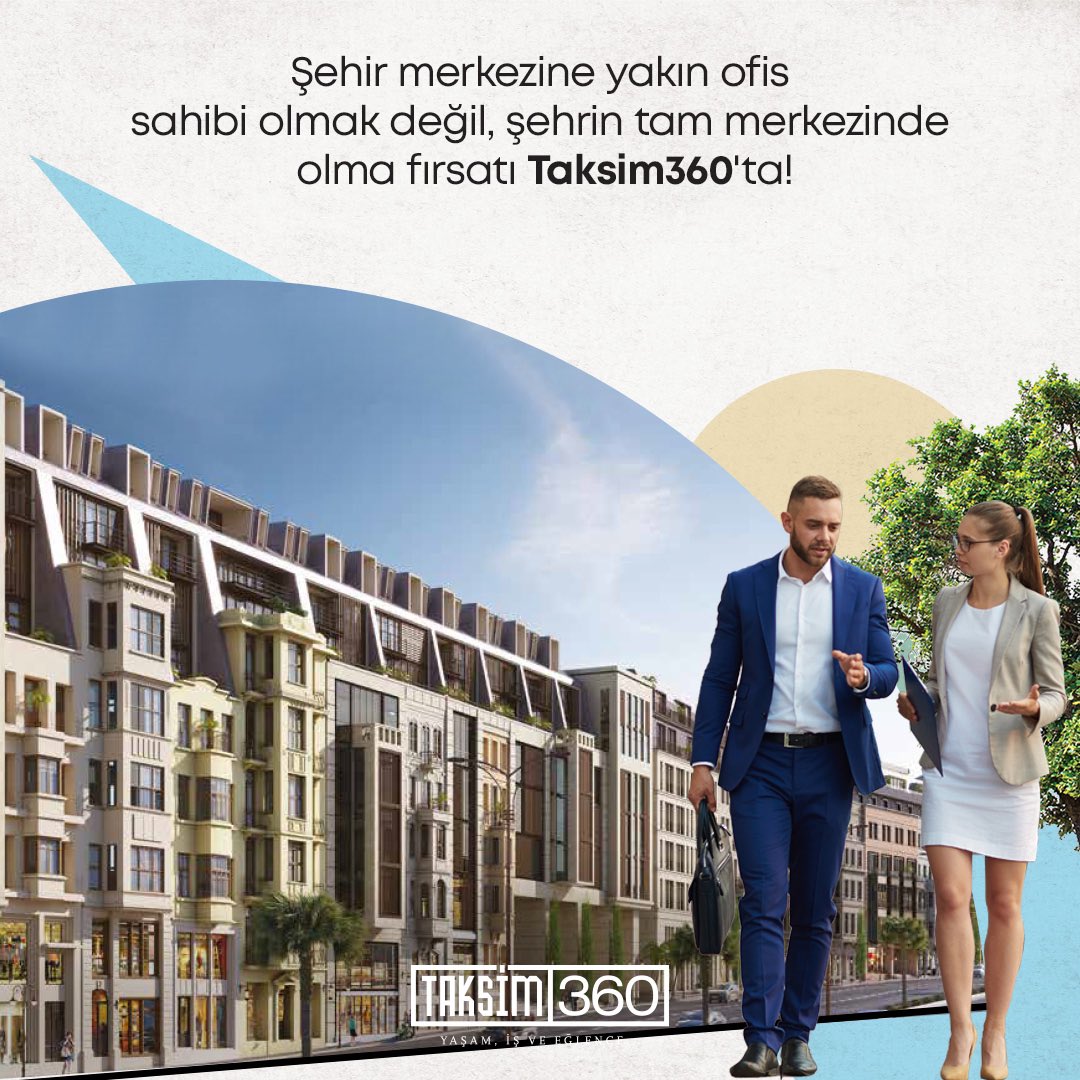 Şehir merkezine yakın bir ofise sahip olmak yerine, şehrin tam merkezinde ayrıcalıklı bir konuma sahip olma şansı Taksim360’ta sizleri bekliyor!

#Taksim360