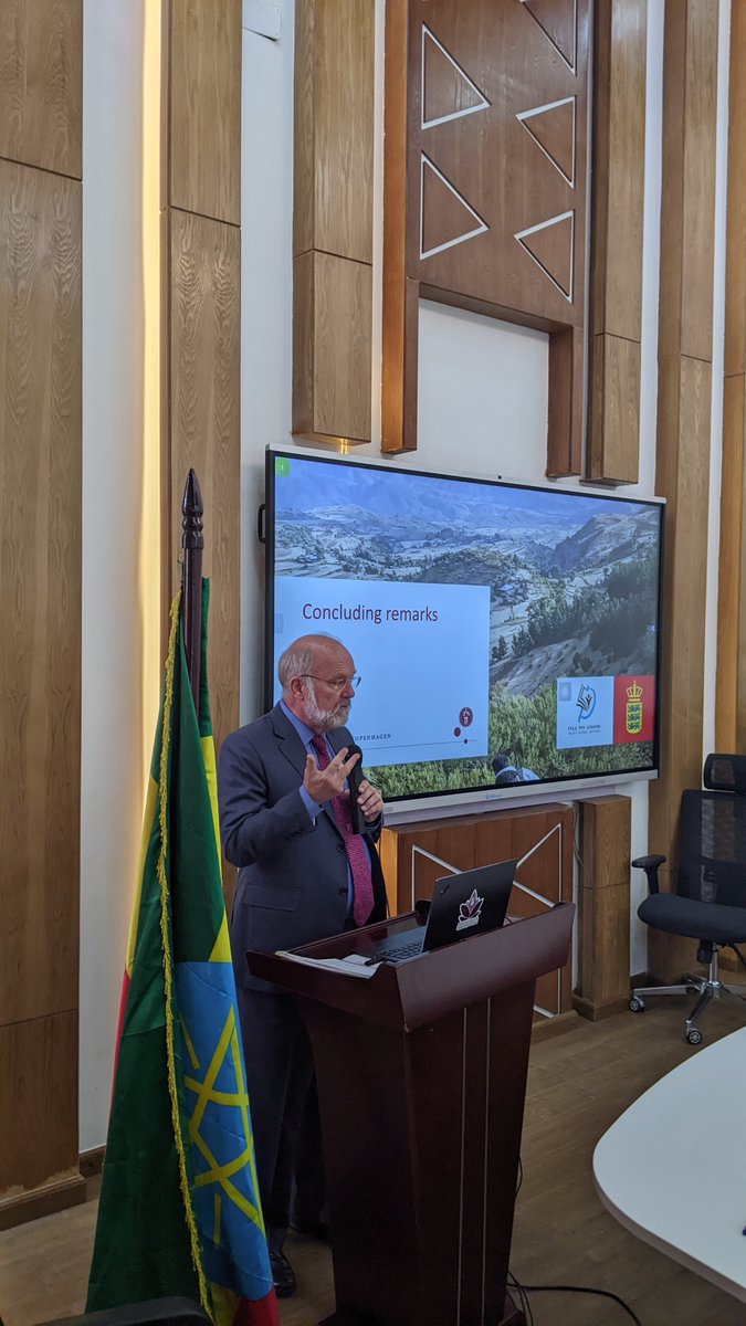 PeterFisker's tweet photo. In Addis disseminating the first results of our rural household panel survey, which shows improvements in many indicators from 2021 to 2023 - but water scarcity, input prices and higher frequency of droughts complicate the development process. @DERG_DK @DFC_Fellowship https://t.co/QdBH97hrR9