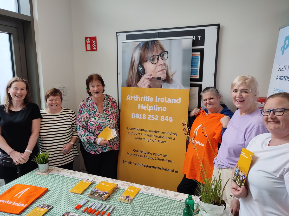 Some of our current service users of the RMDU in @Peamount_Health marking #worldarthritisday with the help of @Arthritisie
