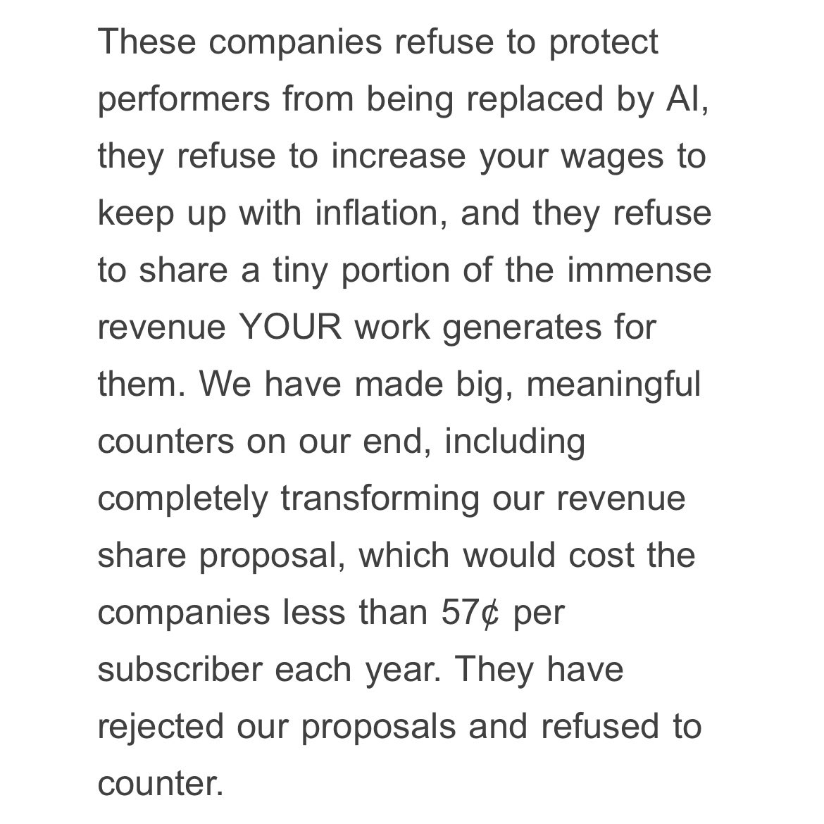 AllisonSiko's tweet photo. The Actor’s Strike UPDATE: Not Over Yet 🪧😡👎🏻 the AMPTP is back to their bullying, so we’ll be continuing on our picket lines. @sagaftra #actorsstrike #SAGAFTRAstrong #mylikenessismine #onedaylongeronedaystronger https://t.co/CeQDvDgrMZ