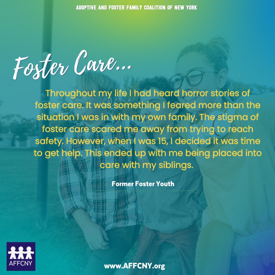 Throughout my life I had heard horror stories of foster care. It was something I feared more than the situation I was in with my own family. The stigma of foster care scared me away from trying to reach safety...' #FormerFosterYouth

#fosteryouthvoicemonth #FosterVoices