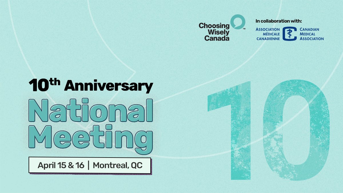 Choosing Wisely Canada (@choosewiselyca) on Twitter photo Working on a #ChoosingWisely project? Have a success story from the past 10 years? Submit to our call for content for an opportunity to present at the 10th Anniversary National Meeting in collaboration with
<a href="/CMA_Docs/">Canadian Medical Association</a>!
Submit by November 15: choosingwiselycanada.org/news/call-for-… Working on a #ChoosingWisely project? Have a success story from the past 10 years? Submit to our call for content for an opportunity to present at the 10th Anniversary National Meeting in collaboration with
<a href="/CMA_Docs/">Canadian Medical Association</a>!
Submit by November 15: choosingwiselycanada.org/news/call-for-…