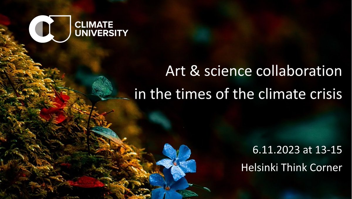 What can we learn from art &amp; science collaboration in the times of the climate crisis? Welcome to join the discussion in <a href="/tiedekulma/">Tiedekulma</a> on 6.11.! #ClimateUniversity  blogs.helsinki.fi/climateunivers…