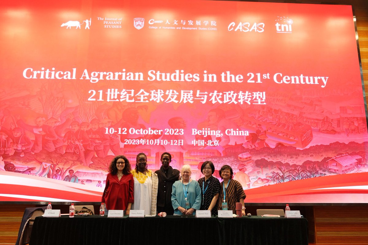 Peasant_Journal's tweet photo. Great plenary this morning on agrarian politics, care, and social reproduction at #JPS50! With Zeynep Eren (@Casas_South), @lyn_ossome @drlandislife, Nancy Peluso, Arieska Kurniawaty, and Suowei Xiao https://t.co/auYU5QWsVC