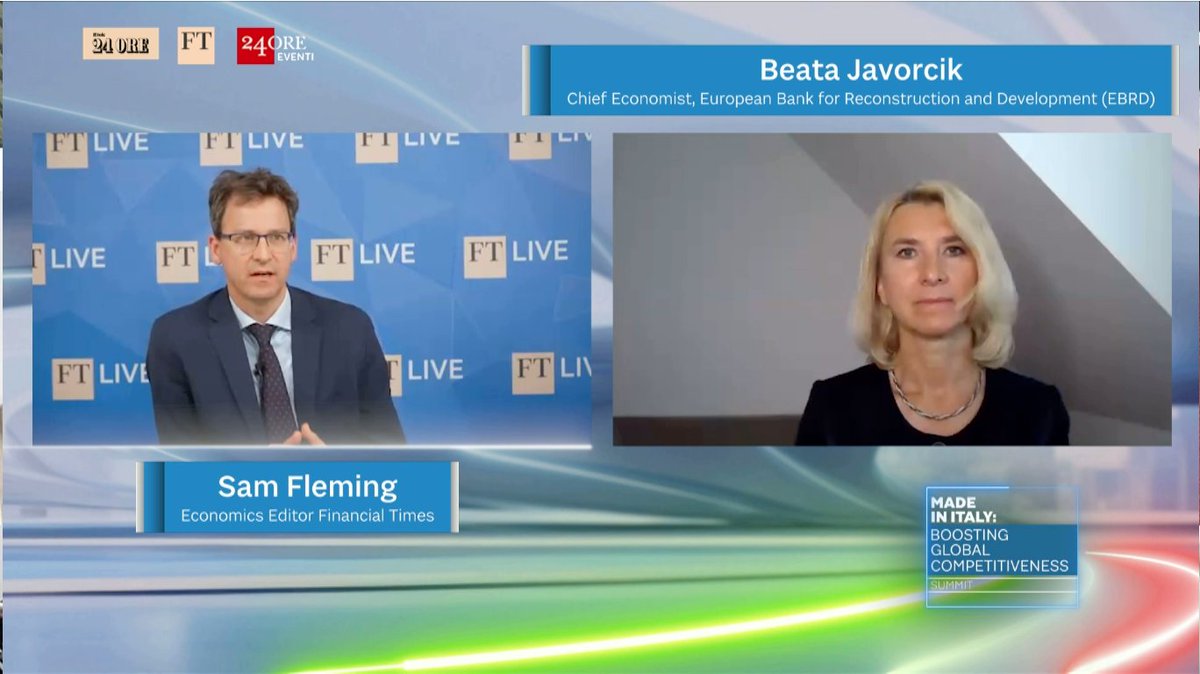 ftlive's tweet photo. "If there is a conflict between Europe and China, Europe may lose access to those critical raw materials that are needed to proceed with a green transition in the automotive industry."

@BJavorcik, Chief Economist, EBRD.
#MadeInItalySummit https://t.co/krDbWUc1Uu