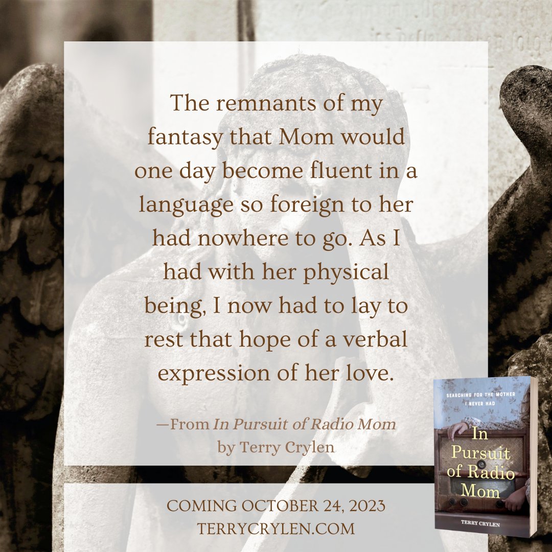 Perhaps the ultimate letting go is letting go of the loved one that your loved one never will be. 

I hope you’ll join me on my journey of loving, aching, and letting go. In Pursuit of Radio Mom hits shelves in just two weeks.

terrycrylen.com/book