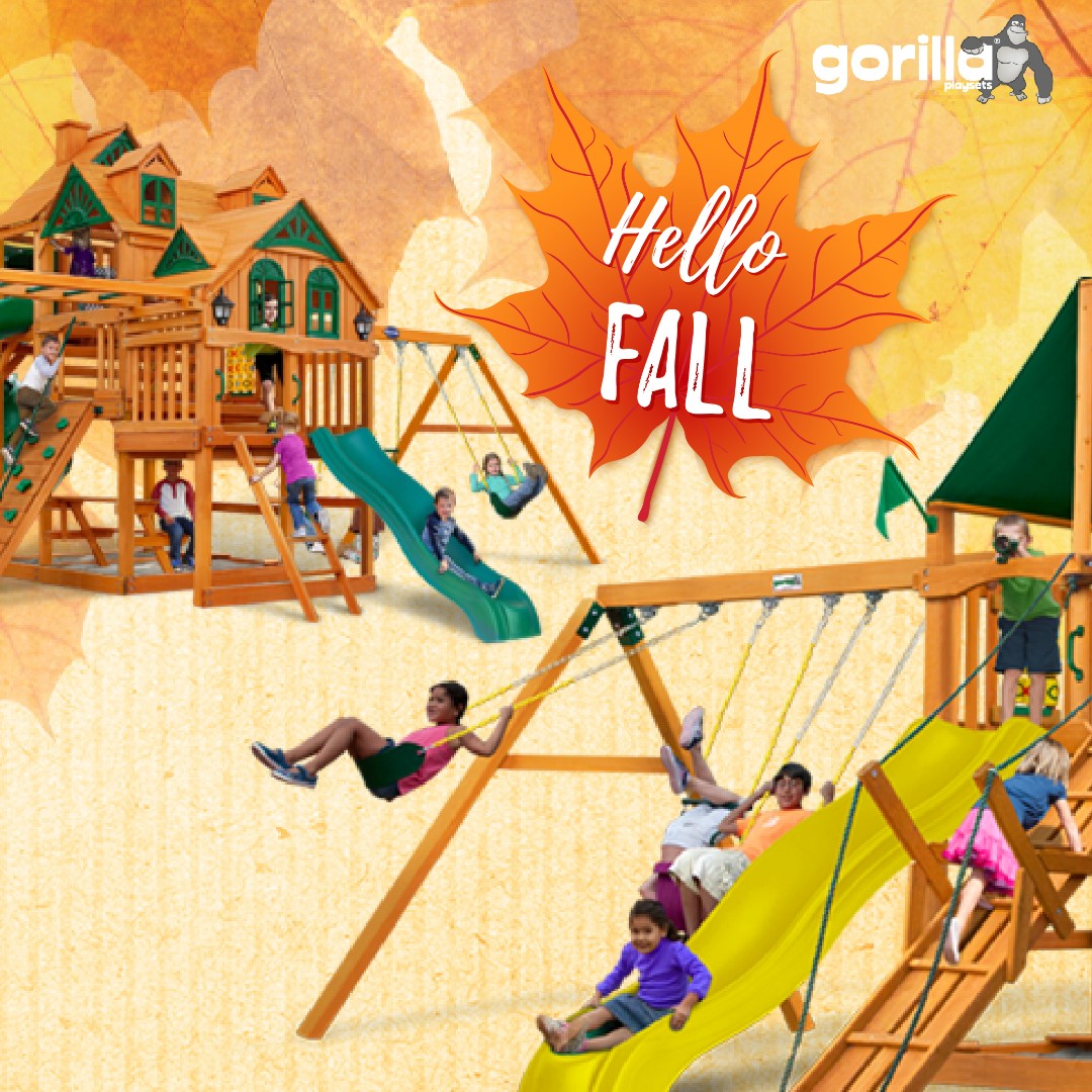 Fall into fun with Gorilla Playsets! Our outdoor playsets make every autumn day a grand adventure. 🍁 #GorillaPlaysets