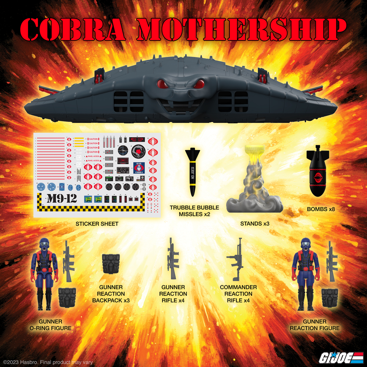 super7store's tweet photo. Now’s your chance to join the Cobra ranks with this crowdfund vehicle inspired by the opening sequence of the animated series, G.I. Joe: A Real American Hero. The Cobra Mothership is a massive 31” in diameter! Available to pre-order now: https://t.co/MXkRkUzSSm #Super7 https://t.co/UOaHEj4Ayk