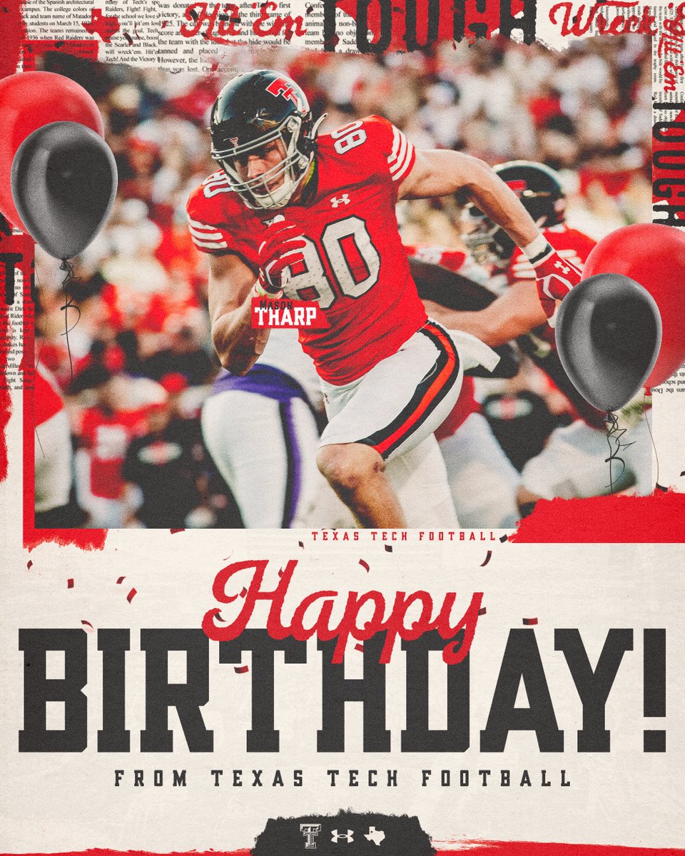 TexasTechFB's tweet image. Happy birthday to @masontharp80, @CalebRodkey, @CameronClamon, and Kassidee Stovall! 🎂

#WreckEm