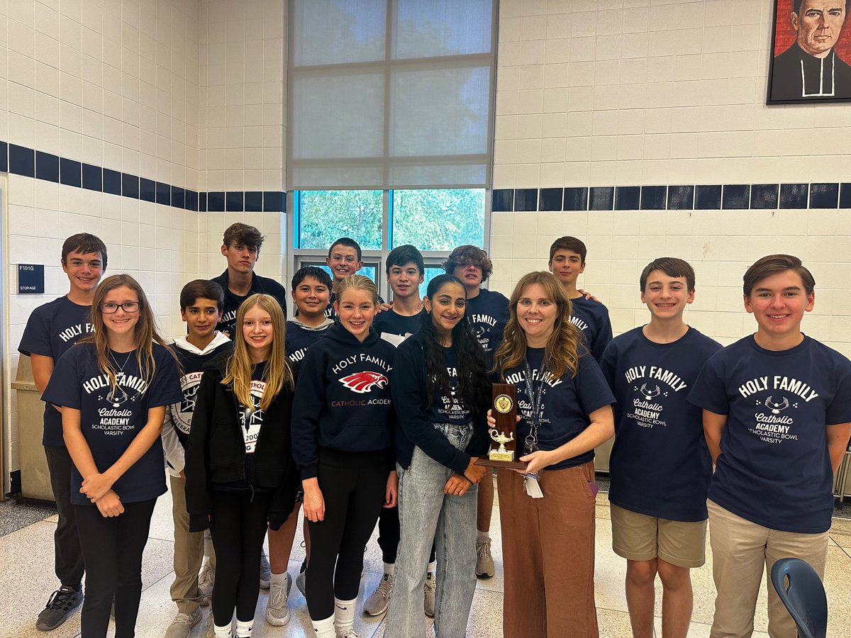 HFCAcademy's tweet photo. Congrats to HFCA's 8th gr scholars who placed 3rd in the Scholastic Bowl competition at St. Viator High School. Special thanks to Coach Frayman. Way to go Eagles! https://t.co/yoKEPGNMR6