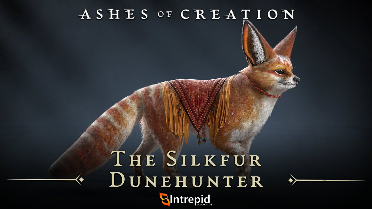 AshesofCreation's tweet photo. 🦊 😍 On a scale of 1-10, how cute would you rate the Silkfur Dunehunter? https://t.co/wPqmqYStpS