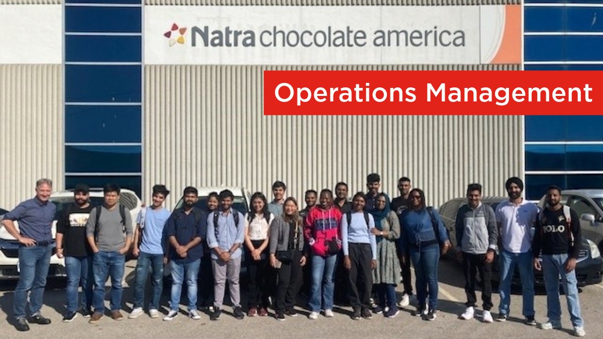 Students from Fanshawe’s Operations Management program gain excellent experiential learning experiences!  Natra Chocolate’s facility in London hosted our students, where they got an overview of the production facility, toured the facility and then asked additional questions.