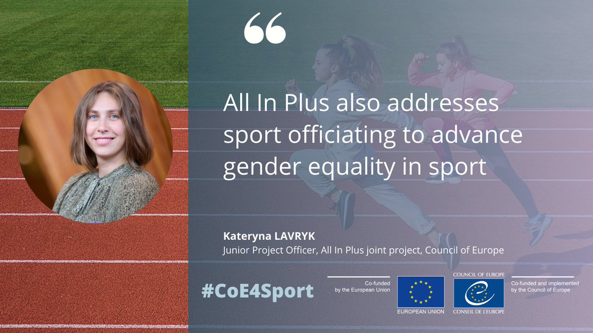 Kateryna Lavryk, Junior Project Officer at #CoE4Sport presented the All In Plus joint project at the European Women Sport Officiating Forum by <a href="/EOSE_skills/">EOSE</a> 

📺Watch her intervention here ⬇️
dailymotion.com/video/x8oljm3

💫What is #AllinPlus ❓bit.ly/allinplus
@EUDELCoE