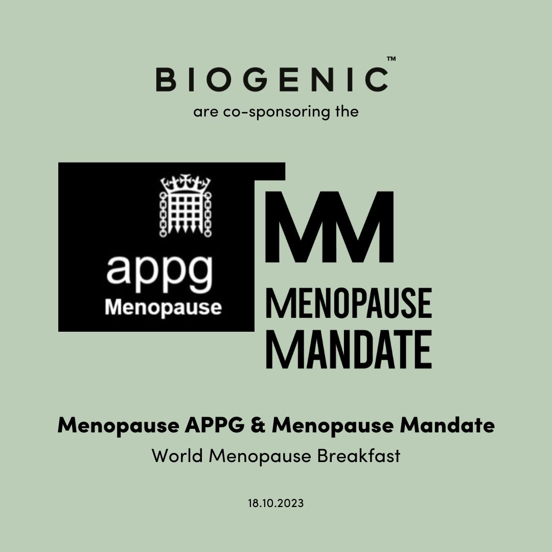 Biogenic are proud co-sponsors of the World Menopause Day Breakfast led by Menopause APPG & @MenoMandate on 18.10.2023. 👏

Thank you to GenM Official for sharing the opportunity on behalf of the wonderful @CarolynHarris24 MP 💖

#appgmenopause #menopausemandate #menopause