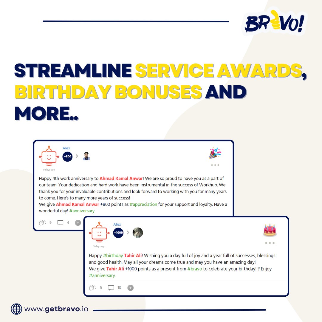 Streamline service awards, shower birthday bonuses, and embrace more ways to recognize and reward your incredible team. 🎉✨ Learn how BRAVO can meet all your needs. 👉getbravo.io #BRAVO #EmployeeRecognition #EmployeeMotivation #CompanyCulture #RewardInnovation