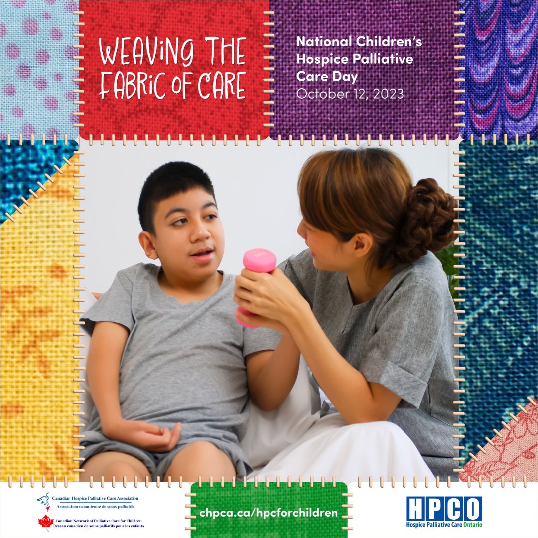 HPCOntario's tweet photo. Today, we recognize National Children's Hospice Palliative Care Day. Let's weave the fabric of care, one thread at a time, and ensure that every child and family receive the support they deserve. Learn more at https://t.co/WXxFdbBGXD.
#HPCForChildren #FabricOfCare https://t.co/n8cIc8uAaU