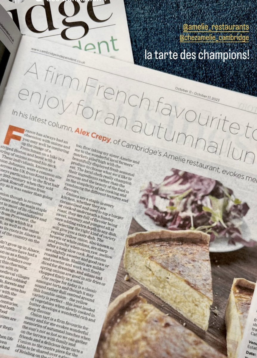 Amelie_Rest's tweet photo. Onion Tart - mmm -gotta be our favourite dish 😋
Catch our column and the recipe in this week’s ⁦@CambridgeIndy⁩ 

#oniontart #recipe #onions #frenchoniontart #lunchidea https://t.co/iFoYuIhL3V