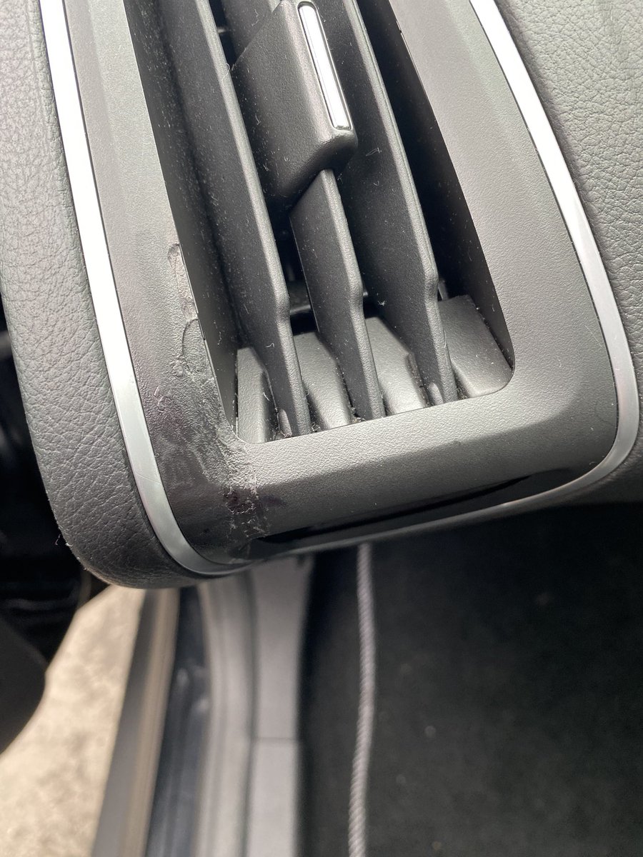 Nogsynoos's tweet photo. @homebargains we bought one of your clip on air fresheners a few weeks ago and it appears to of eaten into the plastic of our car. Have no proof of purchase and unfortunately my partner has thrown away the freshener… so nothing can be done I suppose? https://t.co/uAf9T4o7LW