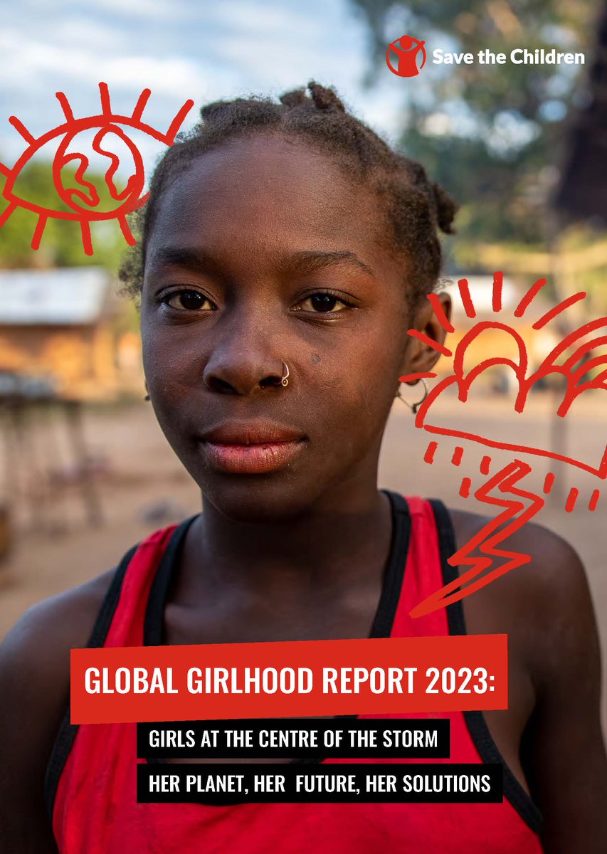 Notre rapport sur la situation des filles dans le monde 2023 (Global Girlhood Report 2023) : près de 9 M de filles sont confrontées à la double menace des catastrophes climatiques et des mariages d'enfants chaque année. bit.ly/3rE0L92 #IDG #DayoftheGirl #EndChildMarriage
