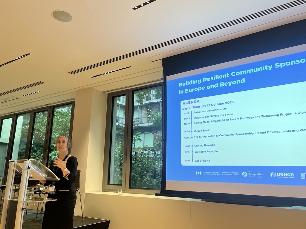 theGRSI's tweet photo. Our ‘Building resilient community sponsorship programs in Europe and beyond’ event in partnership with @EU_Commission &amp; @EUAsylumAgency just began in Brussels! 

The event will explore how #CommunitySponsorship can enhance protection pathways &amp; build resilient reception systems. https://t.co/H6A1RovbqE