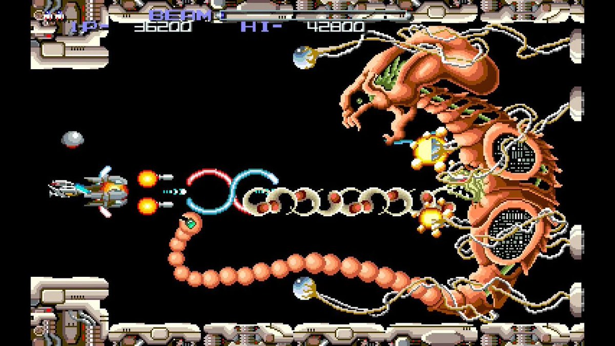 BuddyCross_TK's tweet photo. GoodEvenving！Kenです！レトロゲーム関連で、私からもオススメを紹介させて下さい！笑
Switchの #RTypeDimensionsEX です！
「R-Type」と「R-Type II」が１つになった作品です！個人的にはスーファミのSuper R-Typeが1番好きなんですけどね（笑）
グラディウスをやらず、ずっとR-Typeやってました… https://t.co/6cmWLDGsox