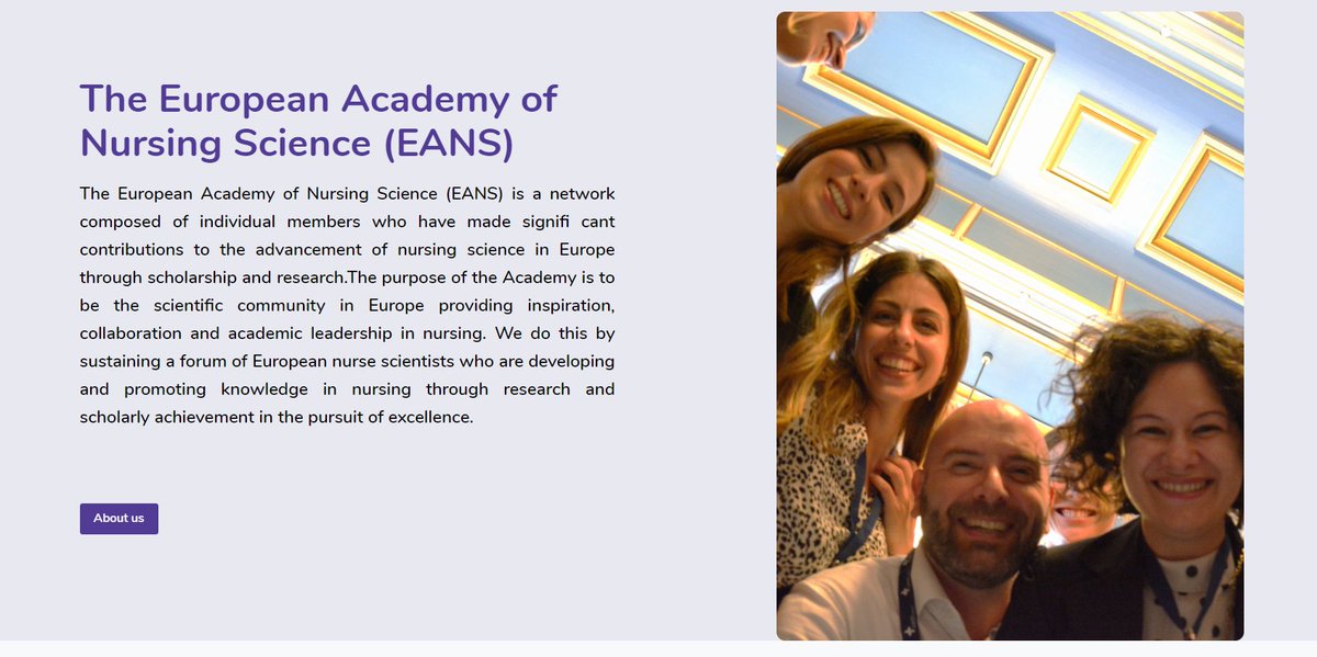 We are pleased to announce that our NEW EANS WEBSITE and community platform is online. Active members will be contacted soon and will be asked to transfer their details to this new platform. Please visit us at eansnursing.eu if you want to (re)join us!”