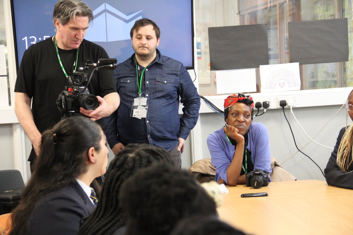 The #StephenLawrence Ambassadors met with a team from the @SLRC_DMU to reflect on their journey. The students were asked about the differences they have seen in school culture. These reflections were filmed and will be shown as part of the 'Teaching to Transform' event.