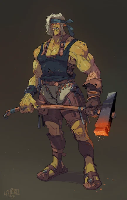 As a responsible artisan, Bercca's policy is to never sell weapons to anyone half her size.