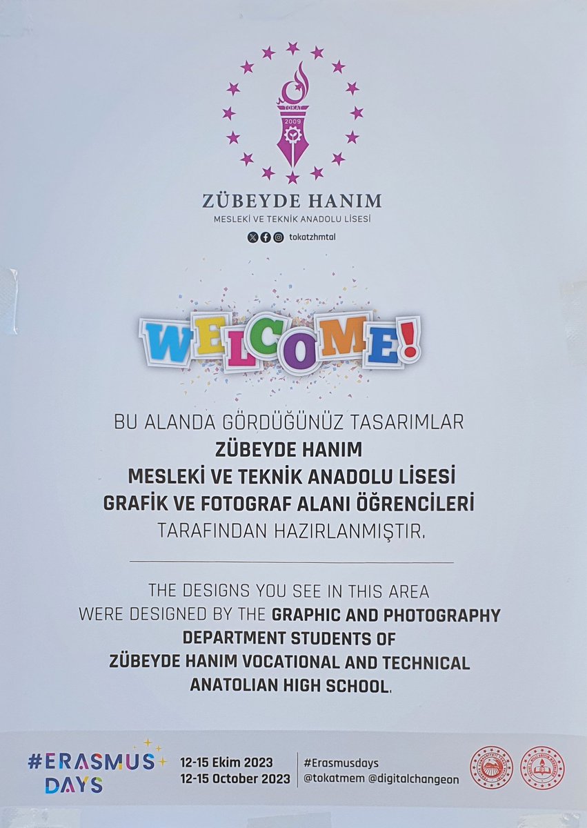 digitalchangeon's tweet photo. Zübeyde Hanim Mesleki ve Teknik Anadolu Lisemize desteklerinden dolayi cok tesekkur ediyoruz 🥰👏
@tokatzhmtal
@cetinkoksal60
@digitalchangeon
#digitalchangeon
@ulusalajans
#ErasmusDays https://t.co/NHrqGFuZ7b