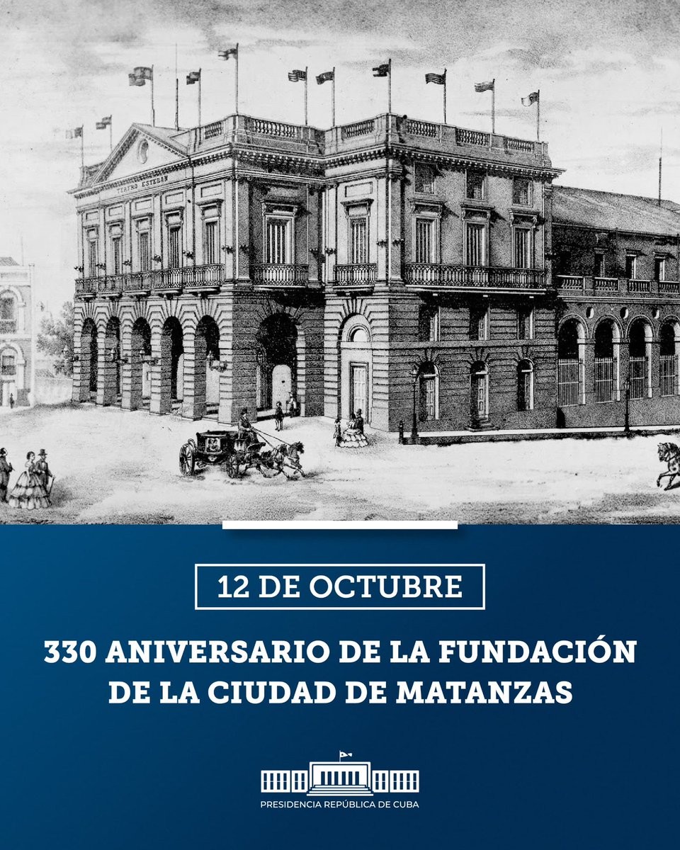 Felicitaciones a los habitantes de una de las ciudades más deslumbrantes de #Cuba. Por su historia, su cultura, sus tradiciones y especialmente por el valor de sus hijas e hijos, #MatanzasEnamora. #Matanzas330 🇨🇺