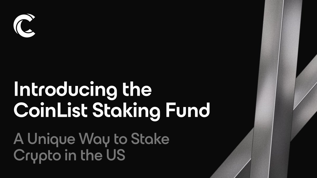 Introducing the CoinList Staking Fund 🥩

A unique way for accredited investors to stake crypto in the US.

If you're an accredited investor with crypto and aren’t staking it yourself, we have a solution for you.

Learn more and get started: 

blog.coinlist.co/introducing-th…