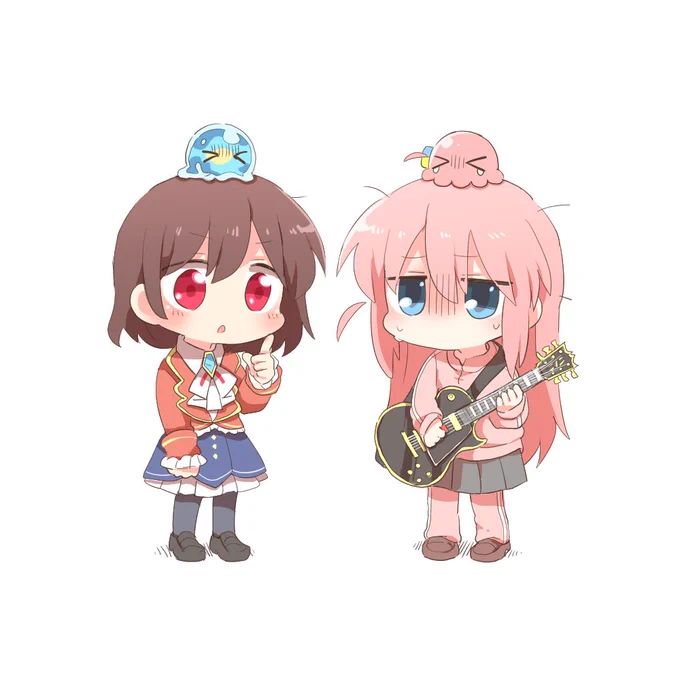 リクエストされてこの二人組を描いてたんだけどぼっちちゃんが現時点で史上最高に可愛く描けたとおもてる リクエストThanks