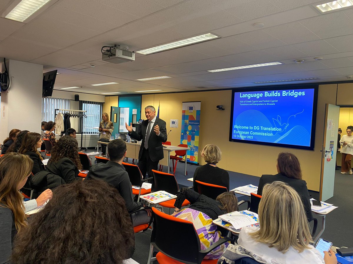 CEllinides's tweet photo. #LanguageBuildsBridges During a study visit organised by 🇪🇺@EU_reforms, a
group of Greek Cypriot and Turkish Cypriot translators learnt about our work
processes and tools for producing quality translations
#BuildingBridges #translation #StrongerTogether https://t.co/lhkL70bYfm