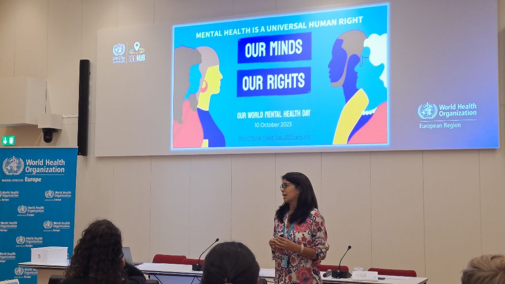 ejdpwg's tweet photo. Mental health's role in #retention of HCWs - Ana Maria Tijerino, technical officer on #MentalHealth at @WHO_Europe, addressing the participants of the 2-day #EJD Academy workshop at #UNCity in #Copenhagen #MWF #HCWF #HWF https://t.co/tFYXPRYUO7