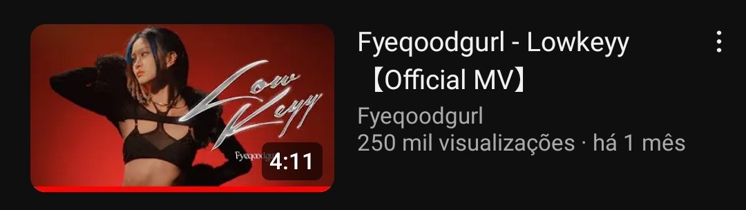FyeQoodGurlBR's tweet photo. 🌟 | Pra começar o feriado bem, temos a notícia que 'Lowkeyy' chegou as 250 mil views, se tornando agora o 3° MV da Fye mais visto! E tudo isso em 1 mês ainda 🥹🩵
#FyeQoodGurl #Fye
#파이 #ฝ้ายคู้ดเกิร์ล
#Lowkeyy https://t.co/GaFe77DNFa