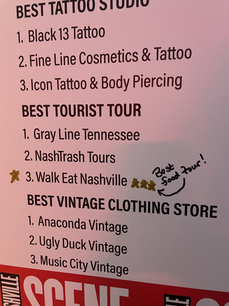 We are officially Nashville’s best FOOD tour! 
I am so grateful for the best team, restaurant partners, and guests!
#bestofnashville #visitmusiccity #FoodTours #nashvillethingstodo