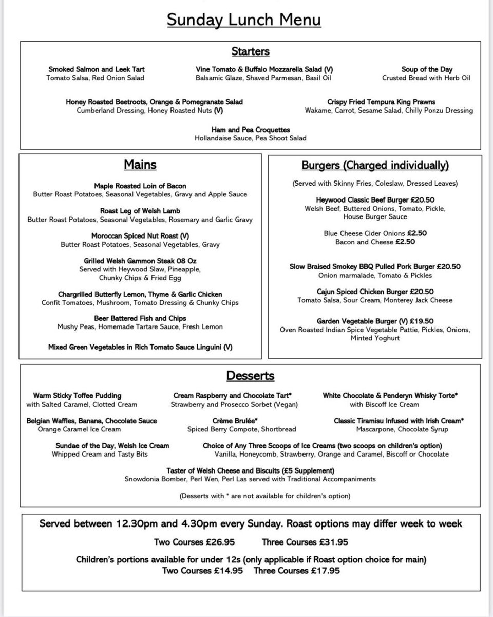 Who spotted our advert in the Tenby Observer? 👀 Still space to book for this weeks scrumptious lunch😊 Serving Traditional Sunday Lunch as well as some Heywood Favourites between 12.30pm and 4.30pm. Call 01834 842 087 to book today or online: bit.ly/43hx2zp