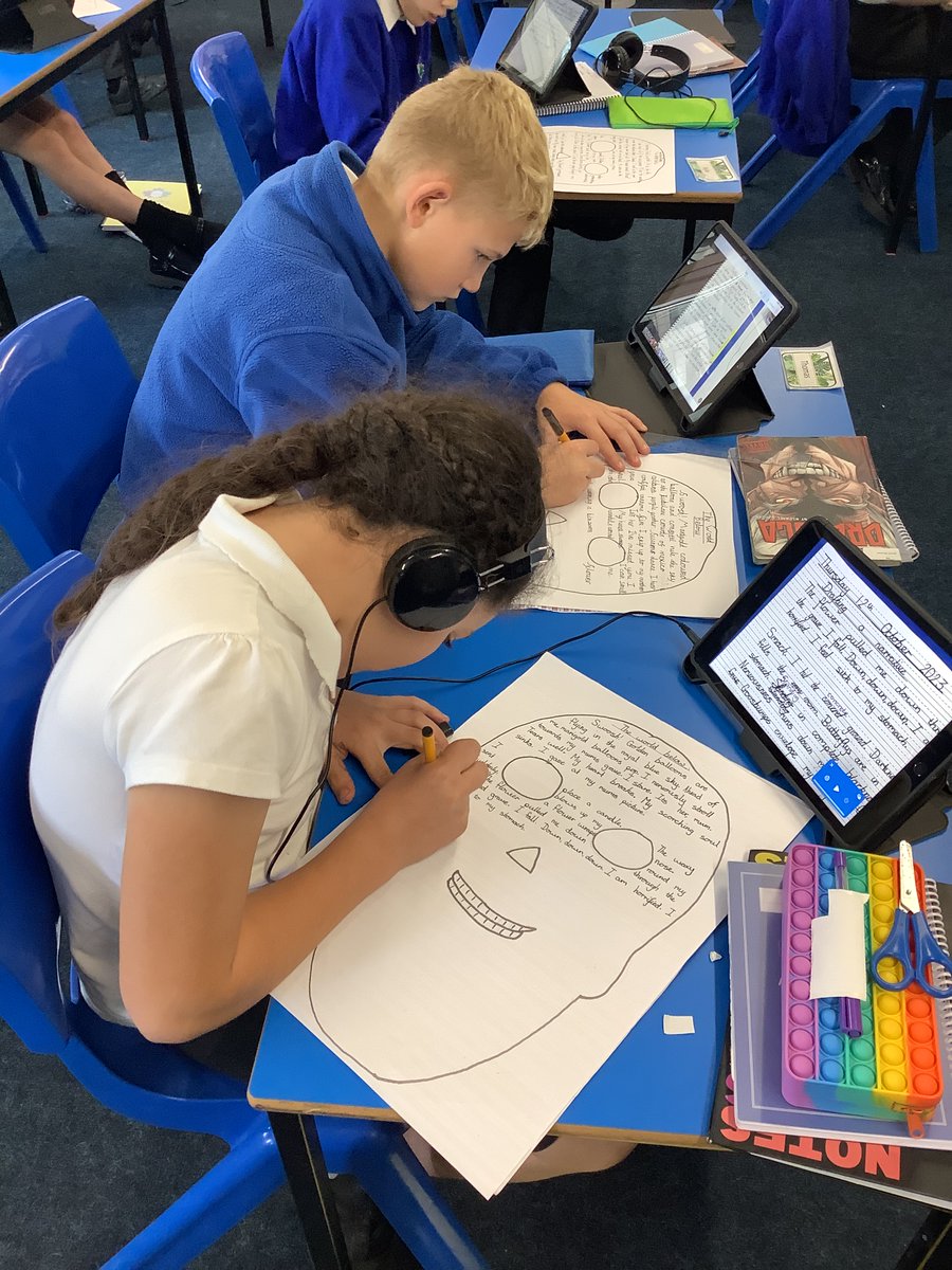 InkersallK's tweet photo. Year 6 have been working incredibly hard on their short suspense narratives based on the Day of the Dead. Incredible language choices 👏🏻🤩 https://t.co/hAfMCWN4n2