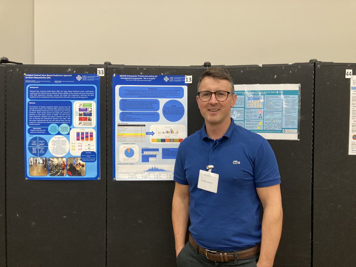 RebKen18's tweet photo. Sharing inspiring Musculoskeletal Innovations in Wales at #WalesWAD2023. SBU Education and lifestyle programme (ELP) poster presentation by our very own Chris Lambert. @HelenAnnandale @Clarke40Alison @SBUHBphysio @ChrissieMoz https://t.co/2lU5rpzR9Z