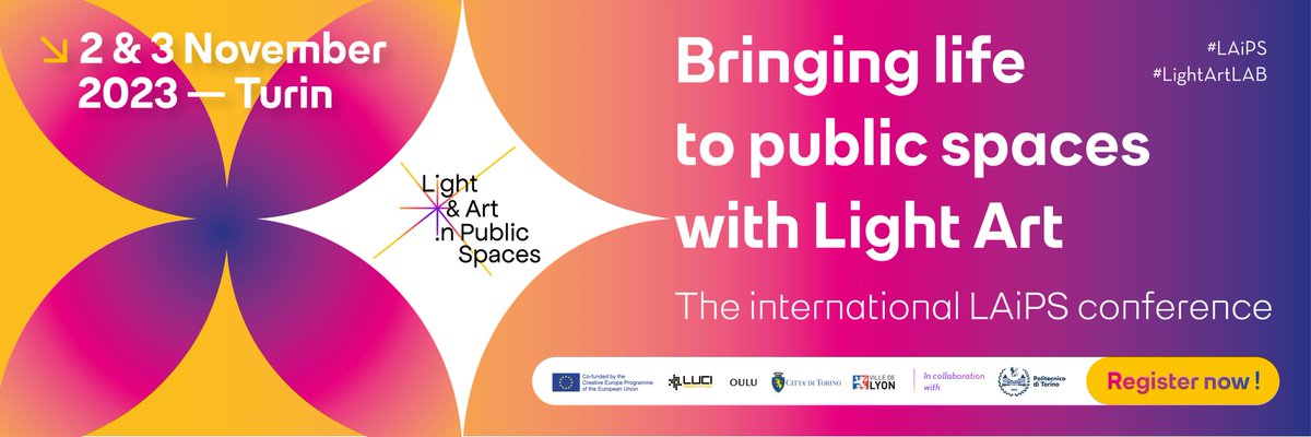 LUCIassociation's tweet photo. ❓ What do the cities of Lyon, Oulu and Turin have in common? The LAiPS project and an active interest in “Bringing light art in Public Spaces!” ✨
📆 2-3 Nov 2023 in Turin ⚠ Registrations closing soon ⏩ https://t.co/hF1kGEYc8j
#LAiPS #LUCInetwork #urbanlighting https://t.co/Kehf4tnZ6w
