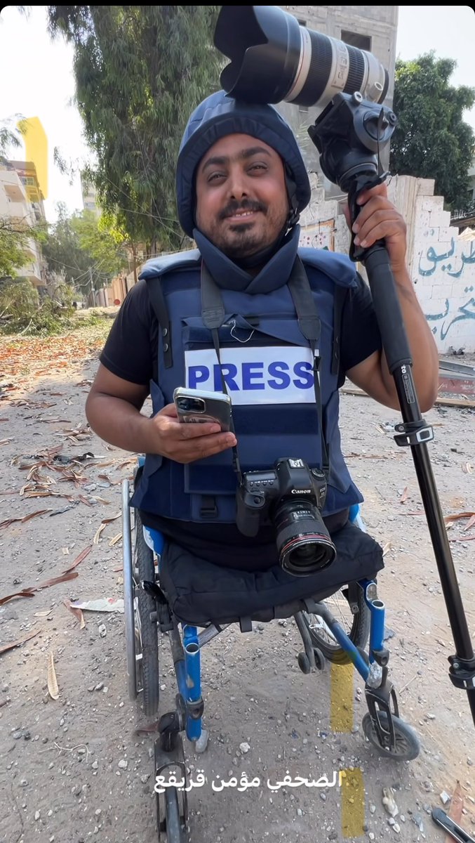 Palestinian journalist Momin Qreka lost his legs during Israel’s 2008 war on Gaza, and yet he continues to work