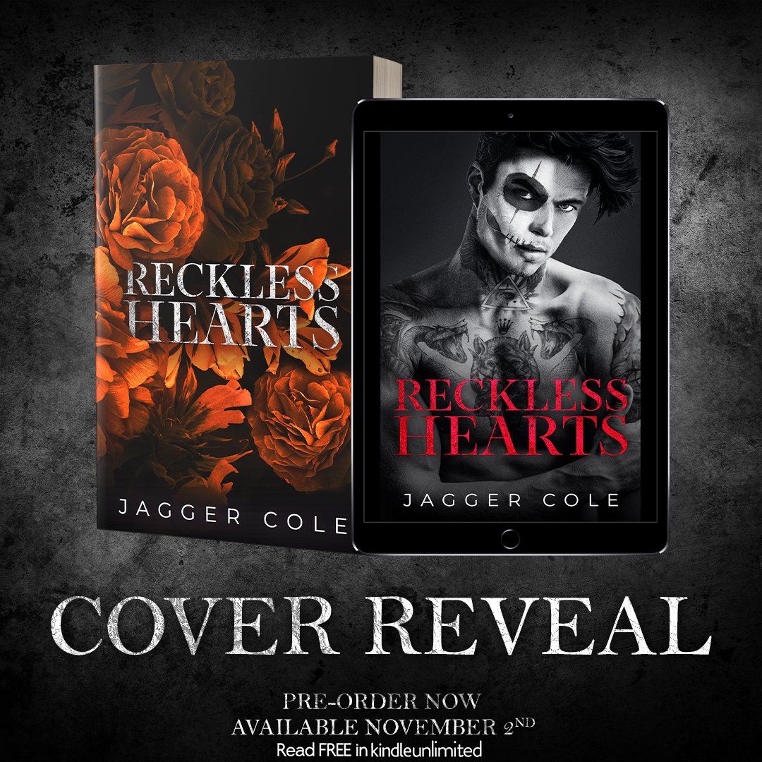 Jagger Cole has revealed the gorgeous covers for Reckless Hearts, releasing November 2, 2023!

Pre-order today!
amzn.to/3tpRKRg

 #DarkRomance #RomanticSuspense #ContemporaryRomance #Mafia #EnemiestoLovers #AlphaHero #Angsty #BoyObsessed #Bully #ForcedProximity